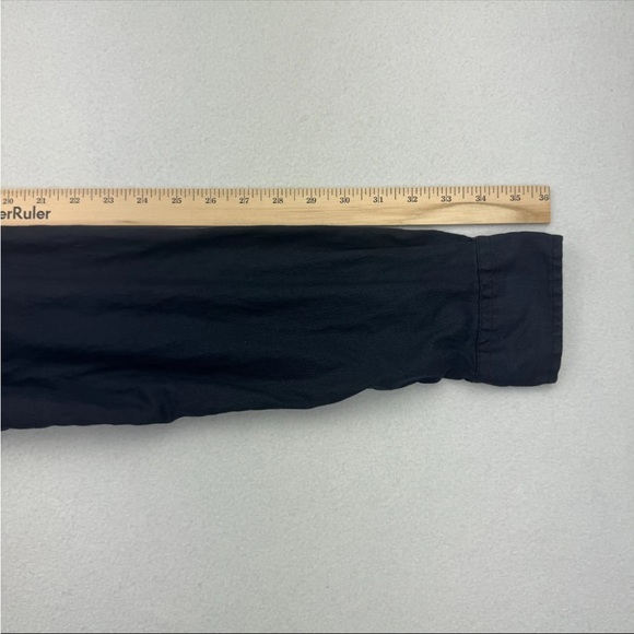 INIS MEAIN Shirt Men Black Long Sleeve Button Down Cotton Pocket Italy Made Sz L - Picture 9 of 10